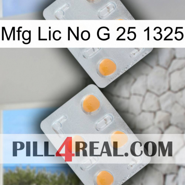 Mfg Lic No G 25 1325 25